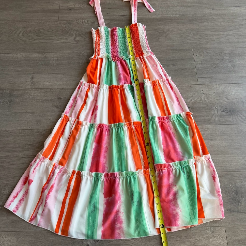 Joy Joy smocked tiered midi dress - size XS - Picture 2 of 5